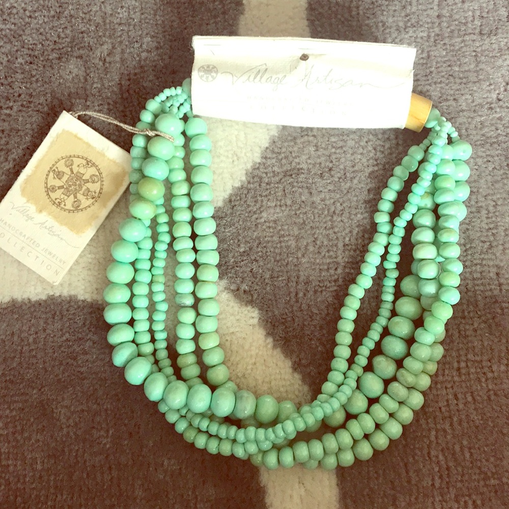 Village Artisan necklace mint color